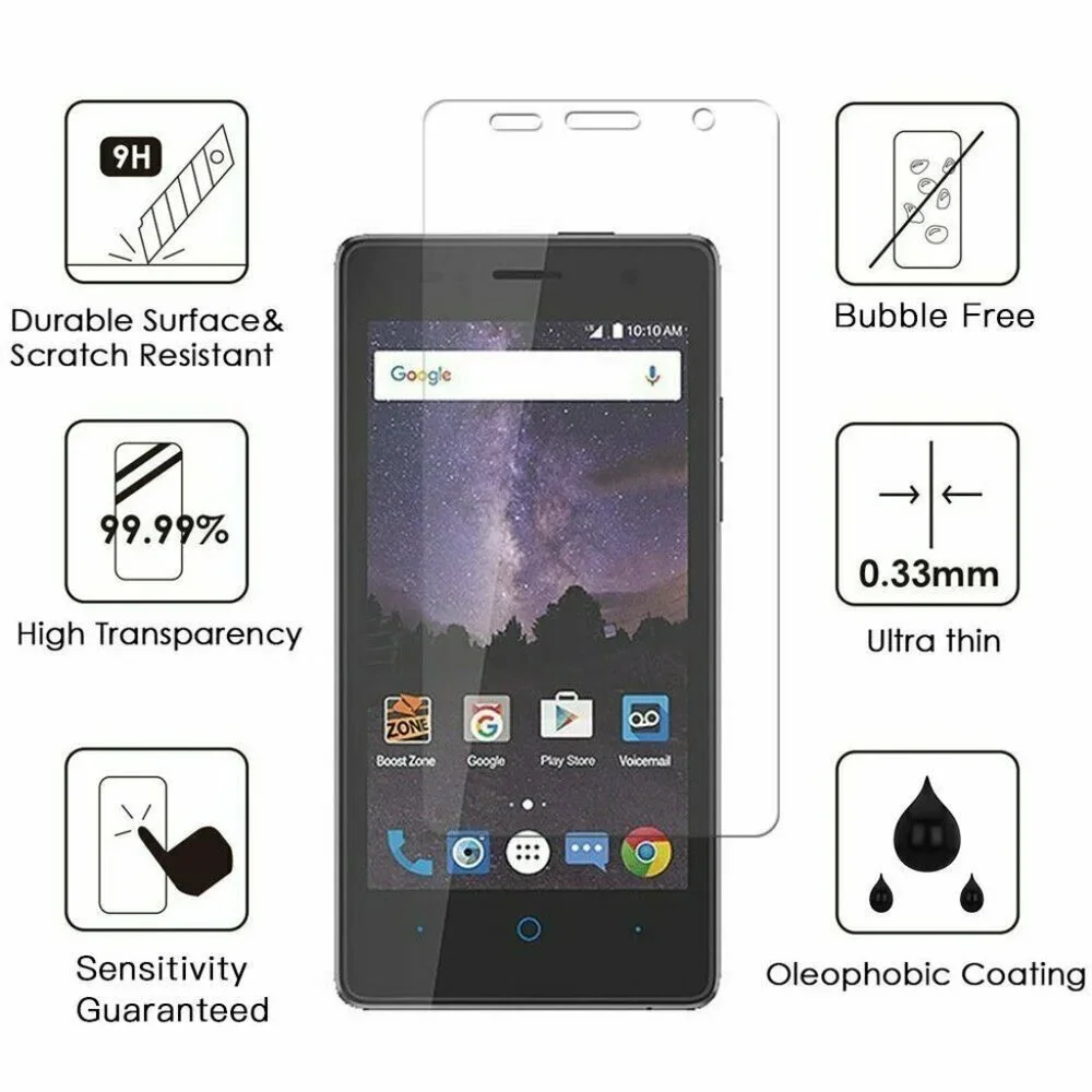 New in Package: 2 Tempered Glass Screen Protectors for ZTE Majesty Pro (Plus)